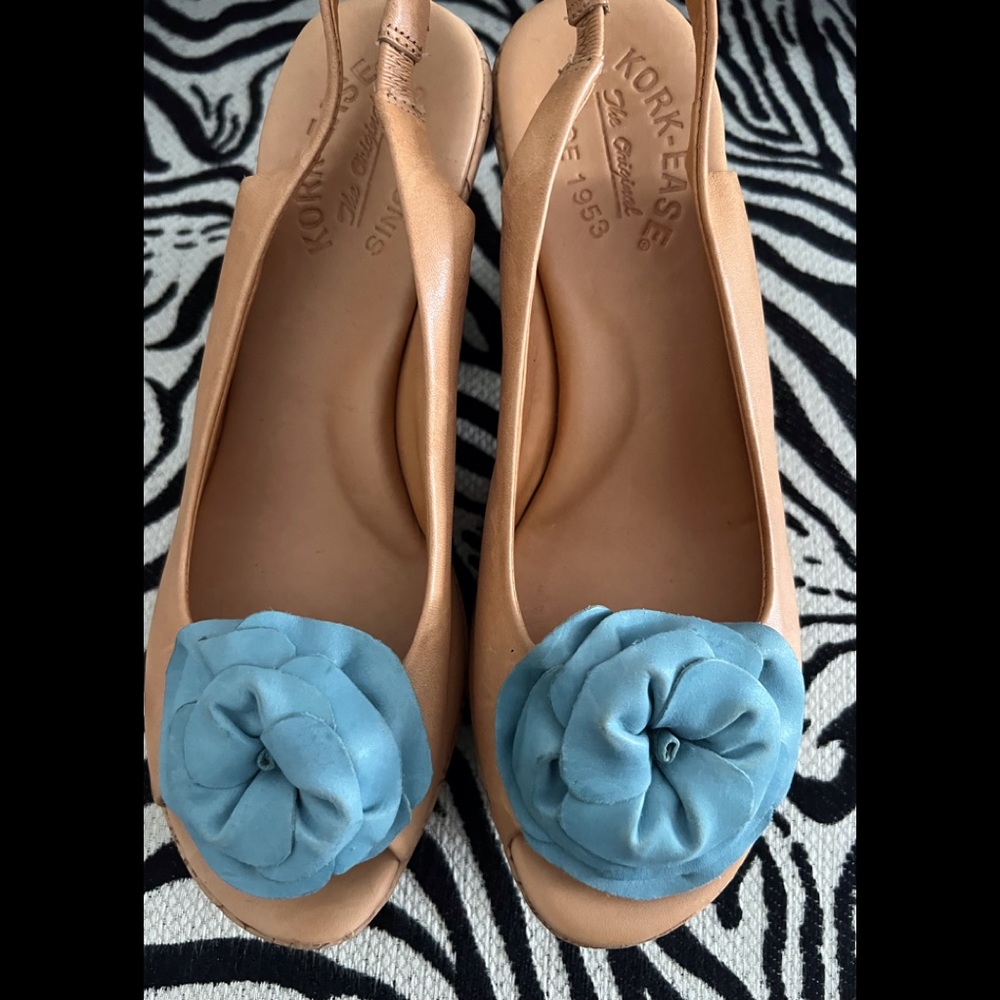 Kork-Ease platform peep toe shoes.